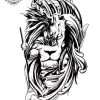 Tatouage éphémère avant bras lion homme