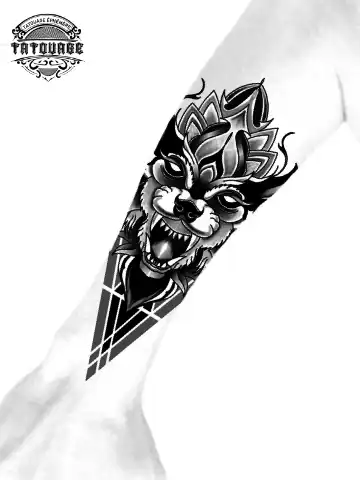 tatouage ephemere avant bras loup homme photo Tatouage éphémère avant bras loup homme