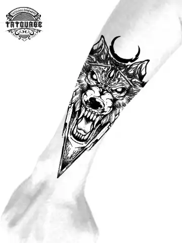 tatouage ephemere avant bras loup photo Tatouage éphémère avant bras loup