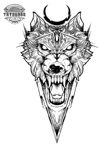 Tatouage éphémère avant bras loup