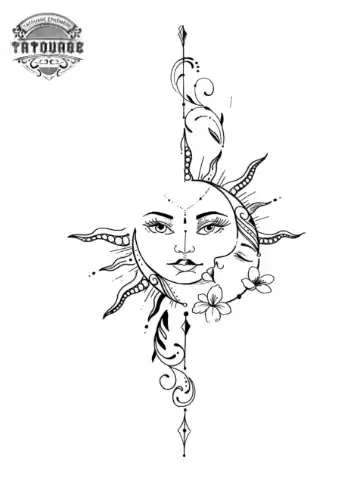 Tatouage éphémère avant bras lune