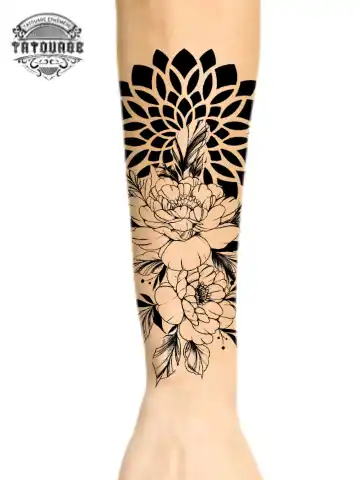 Tatouage éphémère avant bras mandala femme