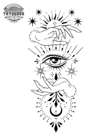 Tatouage éphémère avant bras œil