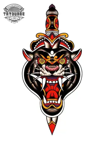 Tatouage éphémère avant bras old school