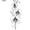 Tatouage éphémère avant bras orchidée