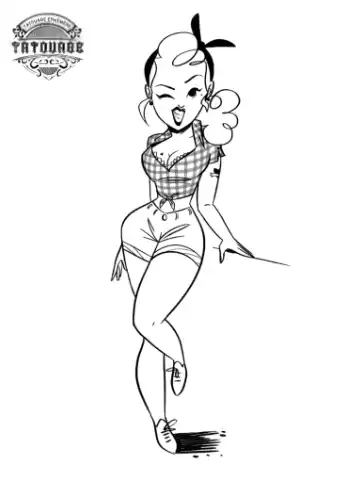 tatouage ephemere avant bras pin up Tatouage éphémère avant bras pin up