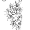 Tatouage éphémère avant bras pivoine
