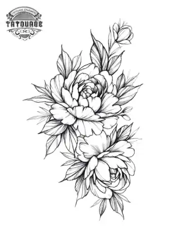 Tatouage éphémère avant bras pivoine