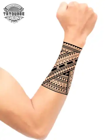 Tatouage éphémère avant bras polynésien