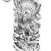 Tatouage éphémère avant bras religieux
