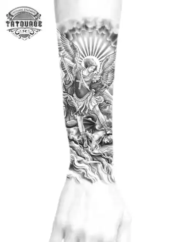 Tatouage éphémère avant bras religieux