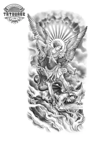Tatouage éphémère avant bras religieux