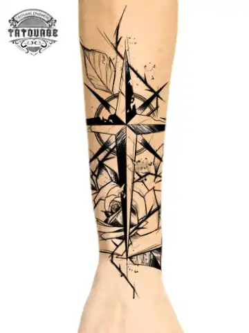tatouage ephemere avant bras rose des vents photo Tatouage éphémère avant bras rose des vents