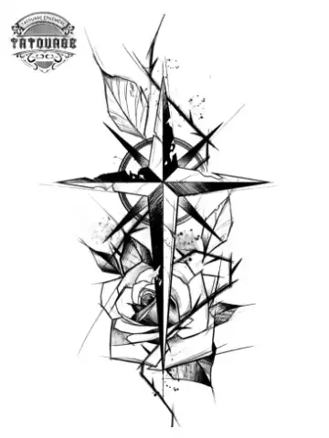 tatouage ephemere avant bras rose des vents Tatouage éphémère avant bras rose des vents