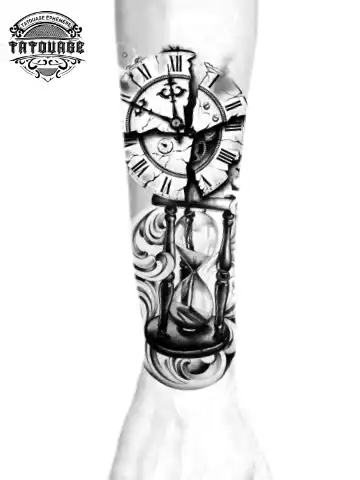 Tatouage éphémère avant bras sablier