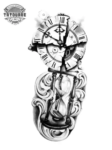 Tatouage éphémère avant bras sablier