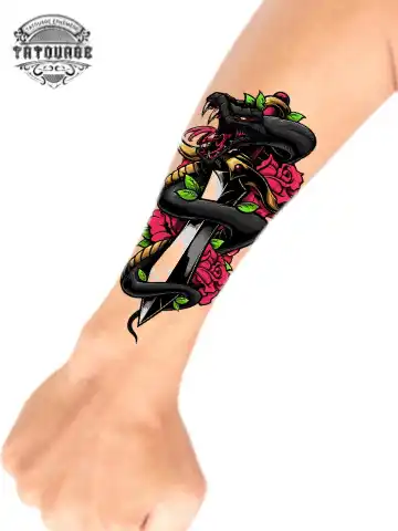 tatouage ephemere avant bras serpent photo Tatouage éphémère avant bras serpent