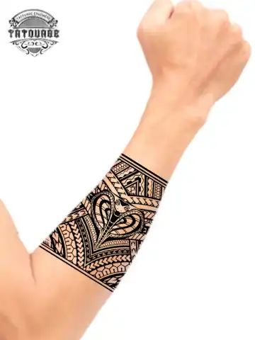 Tatouage éphémère avant bras tahitien