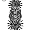 Tatouage éphémère avant bras tête de loup