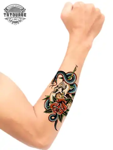 tatouage ephemere avant bras tete de mort photo Tatouage éphémère avant bras tête de mort