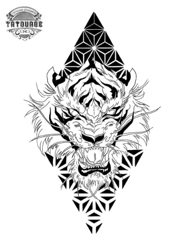 Tatouage éphémère avant bras tigre
