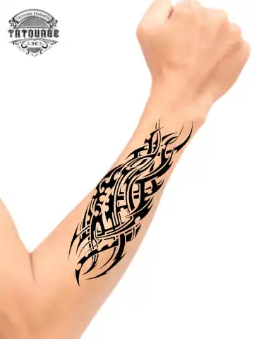 Tatouage éphémère avant bras tribal homme