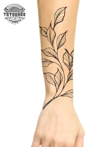 Tatouage éphémère avant bras végétal