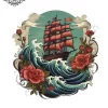 tatouage ephemere bateau nuque Tatouage éphémère bateau nuque