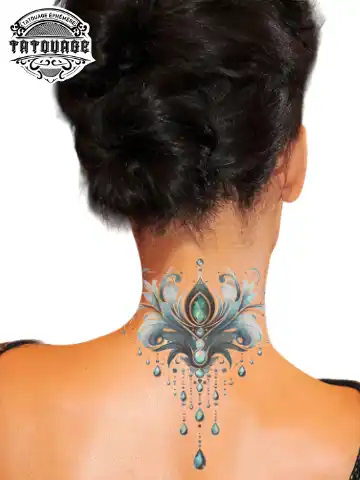 tatouage ephemere bijoux nuque photo Tatouage éphémère bijoux nuque
