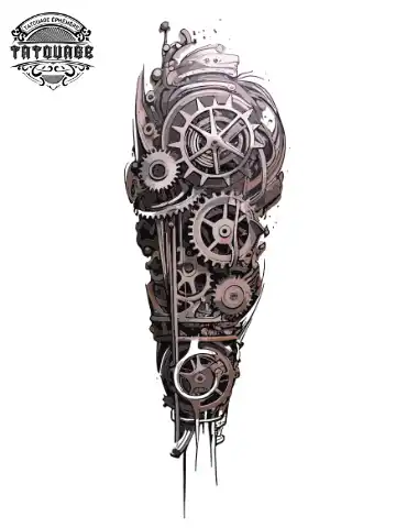 Tatouage éphémère biomécanique mollet