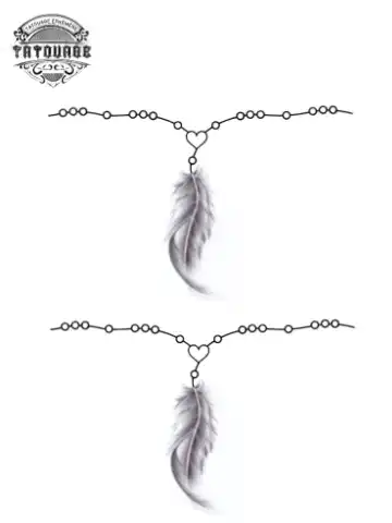 Tatouage éphémère bracelet avec plume