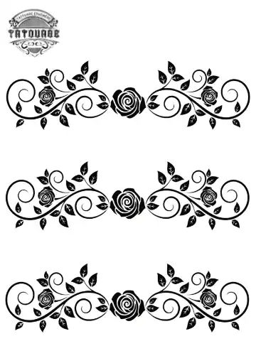 tatouage ephemere bracelet avec rose Tatouage éphémère bracelet avec rose