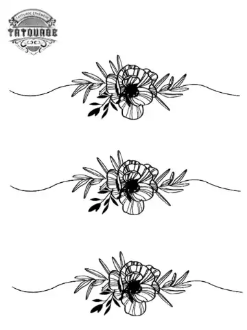tatouage ephemere bracelet coquelicot Tatouage éphémère bracelet coquelicot