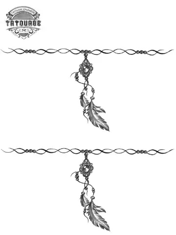 tatouage ephemere bracelet plume Tatouage éphémère bracelet plume