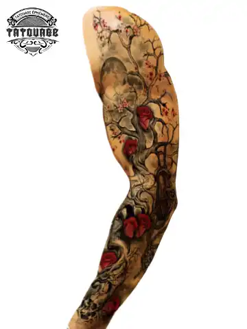 Tatouage éphémère bras arbre