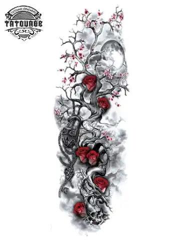 Tatouage éphémère bras arbre