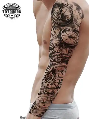 tatouage ephemere bras boussole photo Tatouage éphémère bras boussole