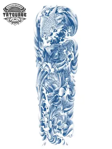 Tatouage éphémère bras carpe koi