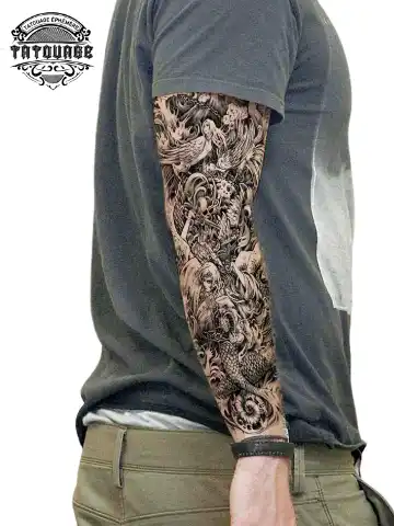 Tatouage éphémère bras complet ange