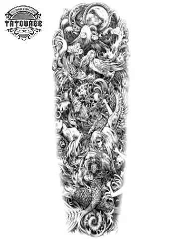Tatouage éphémère bras complet ange