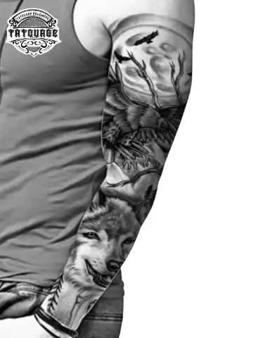 Tatouage éphémère bras complet animaux