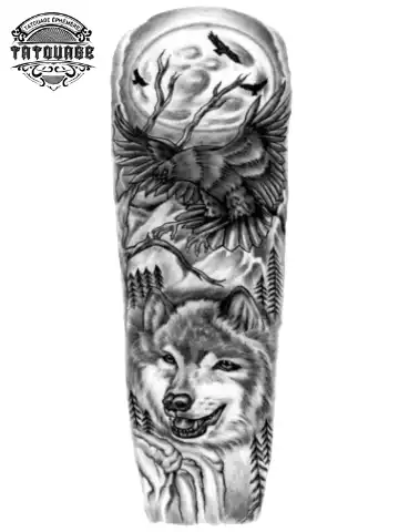 Tatouage éphémère bras complet animaux