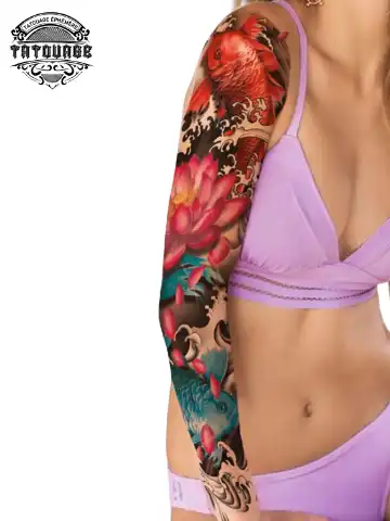Tatouage éphémère bras complet couleur