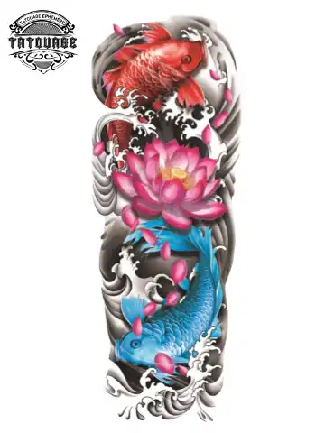 Tatouage éphémère bras complet couleur