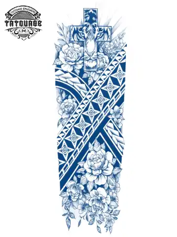 Tatouage éphémère bras complet croix