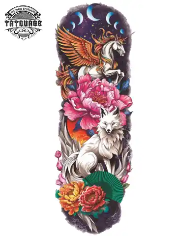 Tatouage éphémère bras complet femme