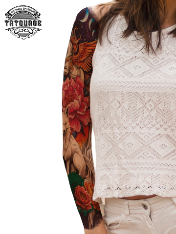 Tatouage éphémère bras complet femme