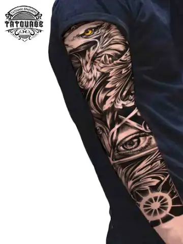 Tatouage éphémère bras complet homme