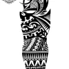 Tatouage éphémère bras complet homme polynésien