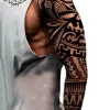 Tatouage éphémère bras complet homme polynésien